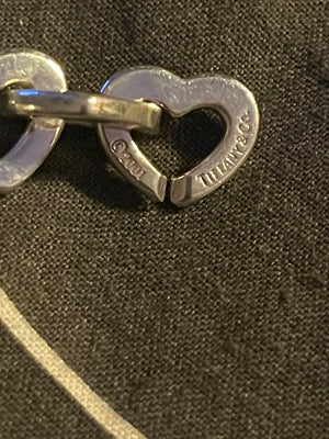 Tiffany & Co. heart link bracelet in 925 w/ 18k gold heart link