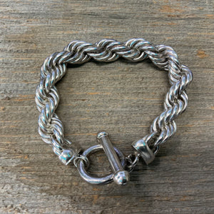 Vintage Sterling Silver Rope Chain Bracelet