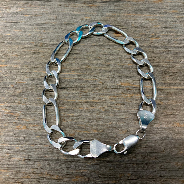 Vintage Sterling Silver Figaro Bracelet