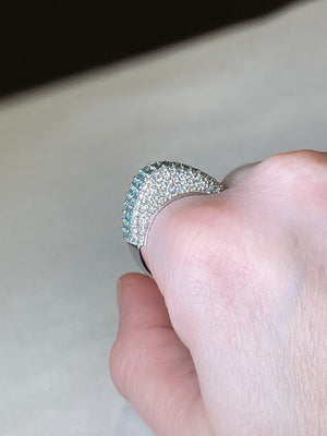 Blue and White Diamond Cocktail ring Ring set in 14k white gold