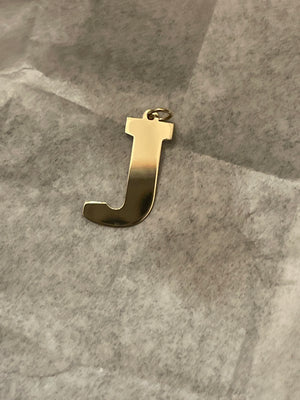 Custom J pendant with spring clasp