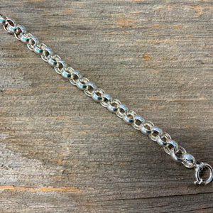 Vintage oversized Sterling Silver rolo link bracelet