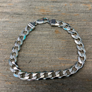 Vintage Sterling Silver Curb Link Unisex Bracelet