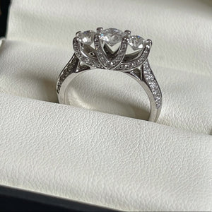 REAL Round Diamond Engagement Ring in REAL 14k white gold .75 cttw