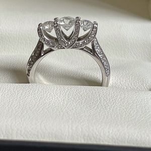 REAL Round Diamond Engagement Ring in REAL 14k white gold .75 cttw