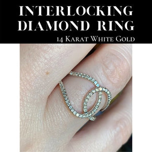Interlocking 14 Karat White Gold Diamond Ring