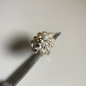 pearl grape ring set in 14k white gold—60’s vintage