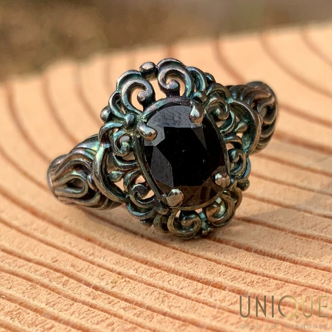 VINTAGE STERLING SILVER RING GOLD VINTAGE STERLING SILVER RING GOLD