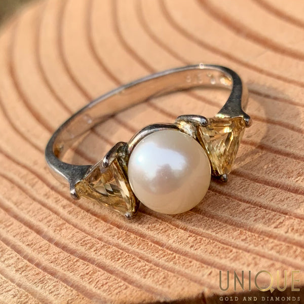 Sterling Silver and 18K Gold Pearl Ring